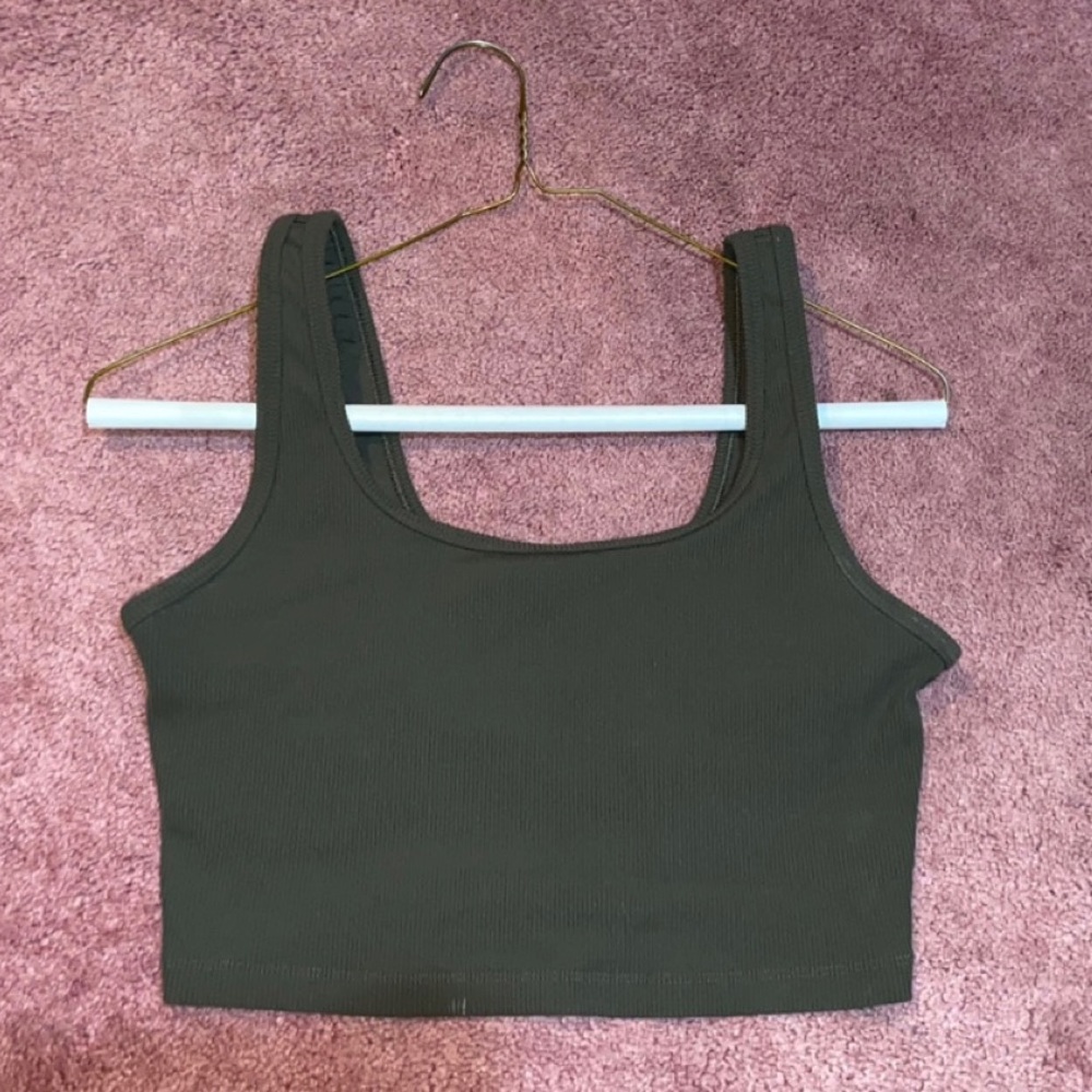 OFFLINE by aerie-stretch extensible medium support—bra army green, large.
